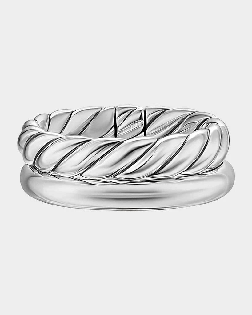 David Yurman DY Mercer 2-Row Ring in Silver, 8mm