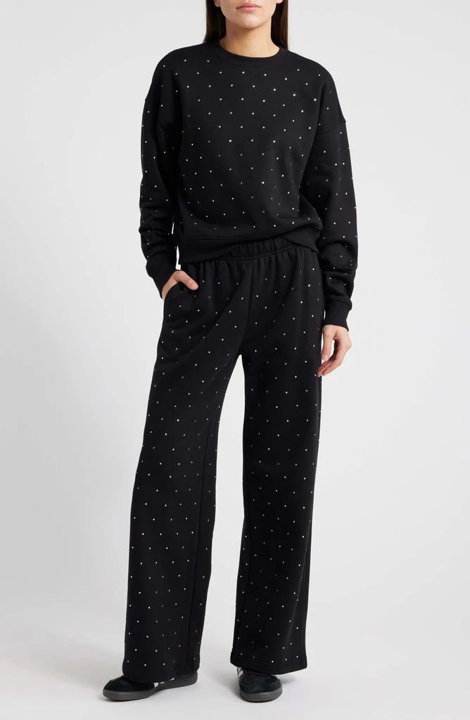 Good American Crystal Wide Leg Sweatpants 7