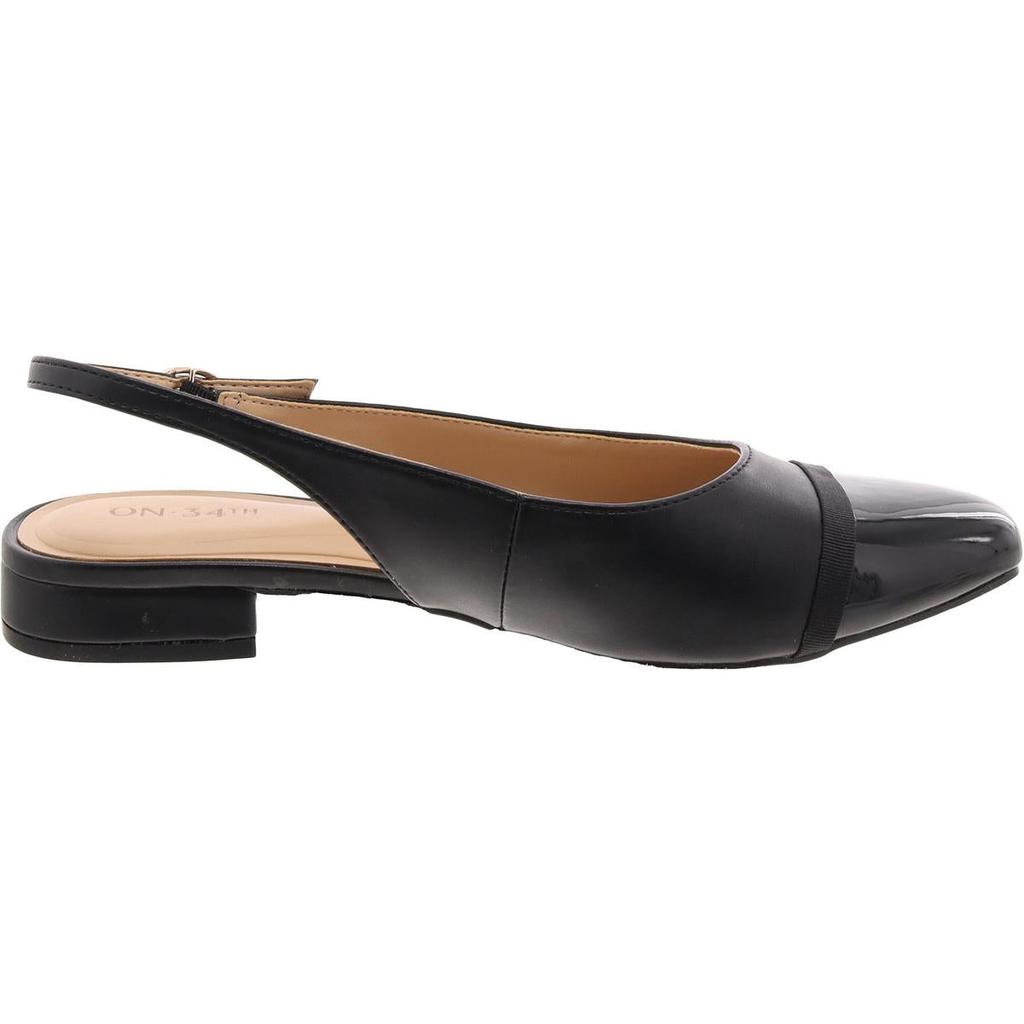 On 34th Womens Faux Leather Square Toe Slingbacks