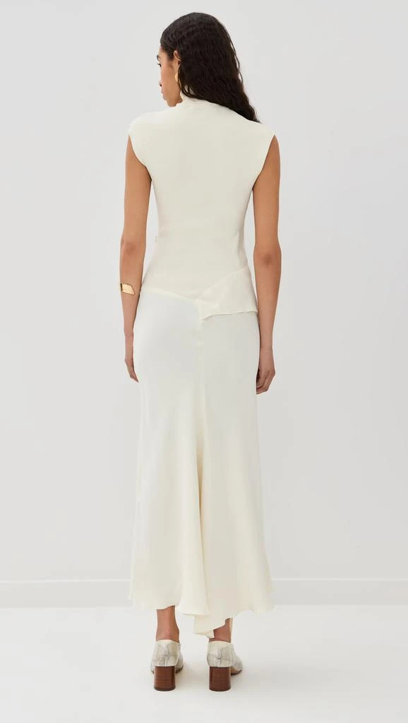 Victoria Beckham Cap Sleeve Knit Detail Midi Dress 2