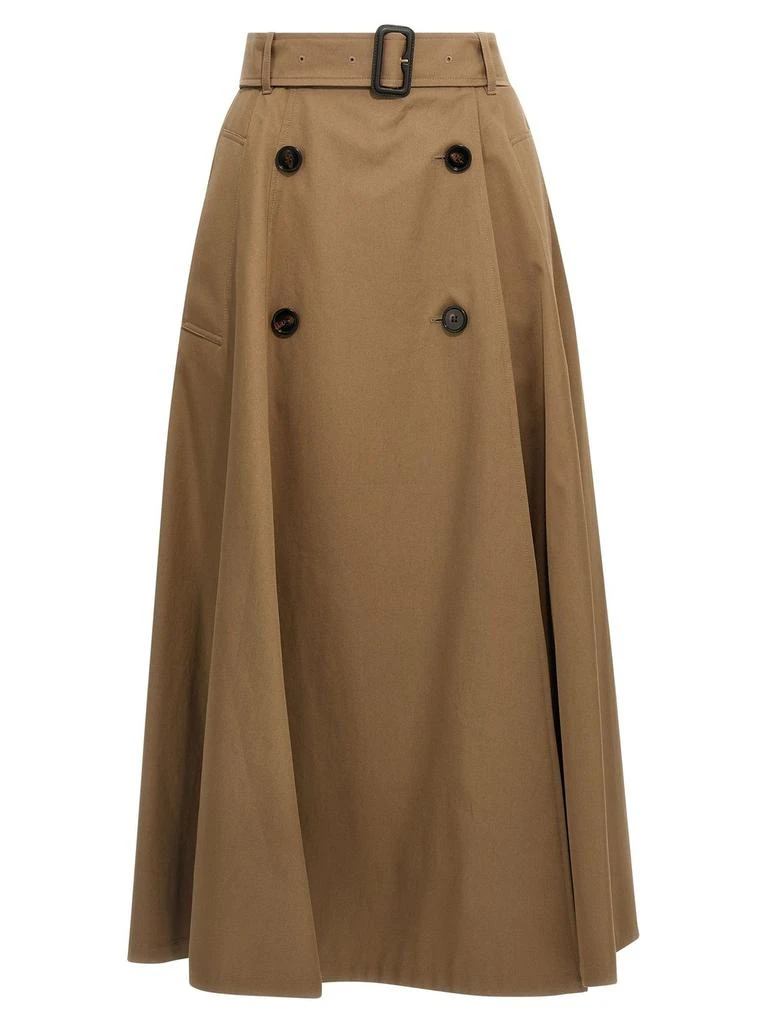 Burberry Burberry Gabardine Trench Midi Skirt from Cettire