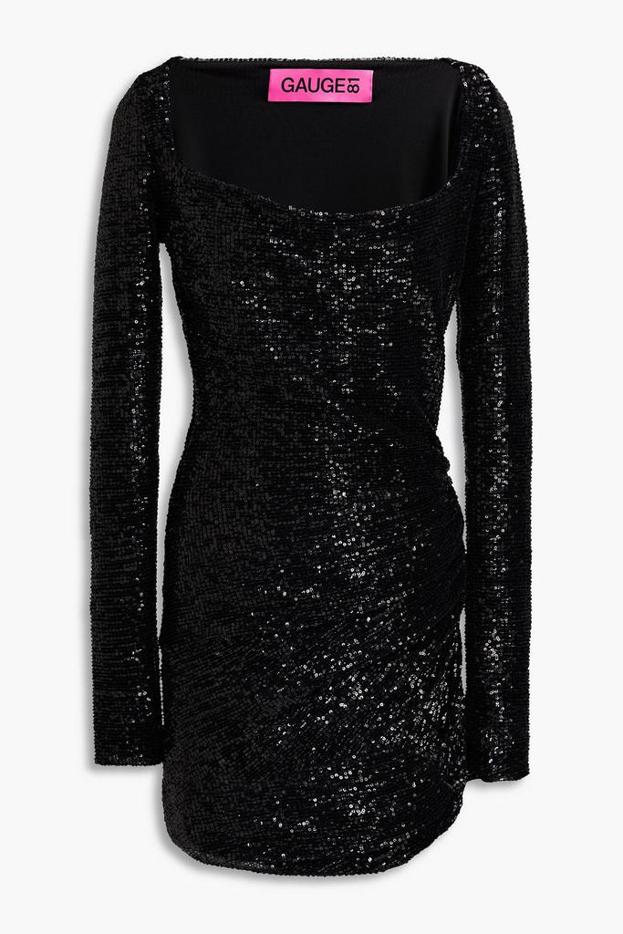GAUGE81 Evry ruched sequined tulle mini dress