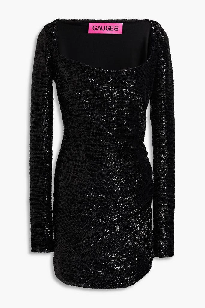 GAUGE81 Evry ruched sequined tulle mini dress 1