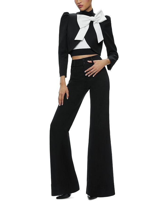 Alice and Olivia Addison Bow Cropped Blazer