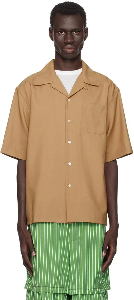 Marni Brown Tropical Wool Shirt 1