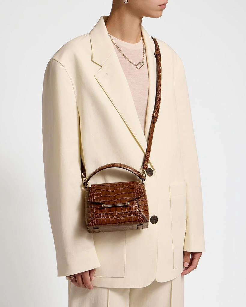 Strathberry Mosaic Nano Soft Embossed Croc Top Handle Bag 3