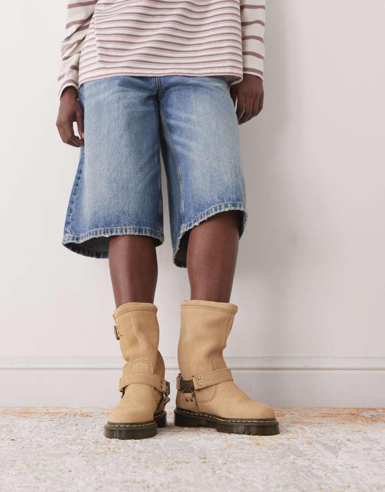 Shop Dr Martens Anistone Hi Harness detail boot in tan on Sale at