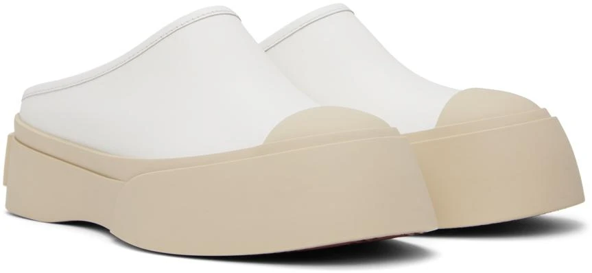 Marni White Leather Pablo Slippers 4