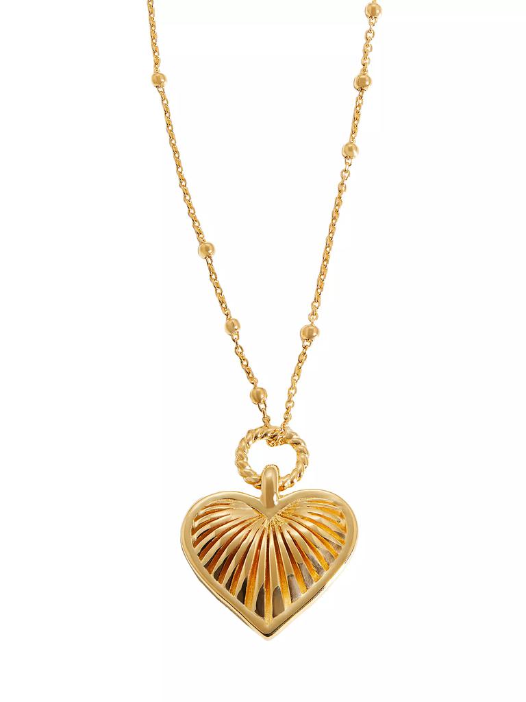 Missoma 18K Gold-Plated Ridged Heart Pendant Necklace