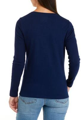 Kim Rogers® Rogers Petite Long Sleeve Graphic T Shirt 2
