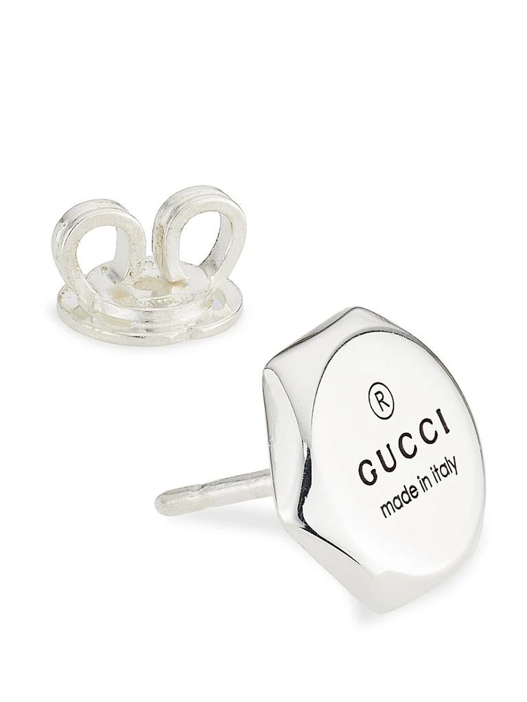 Gucci Logo-Engraved Sterling Silver Stud Earrings 3