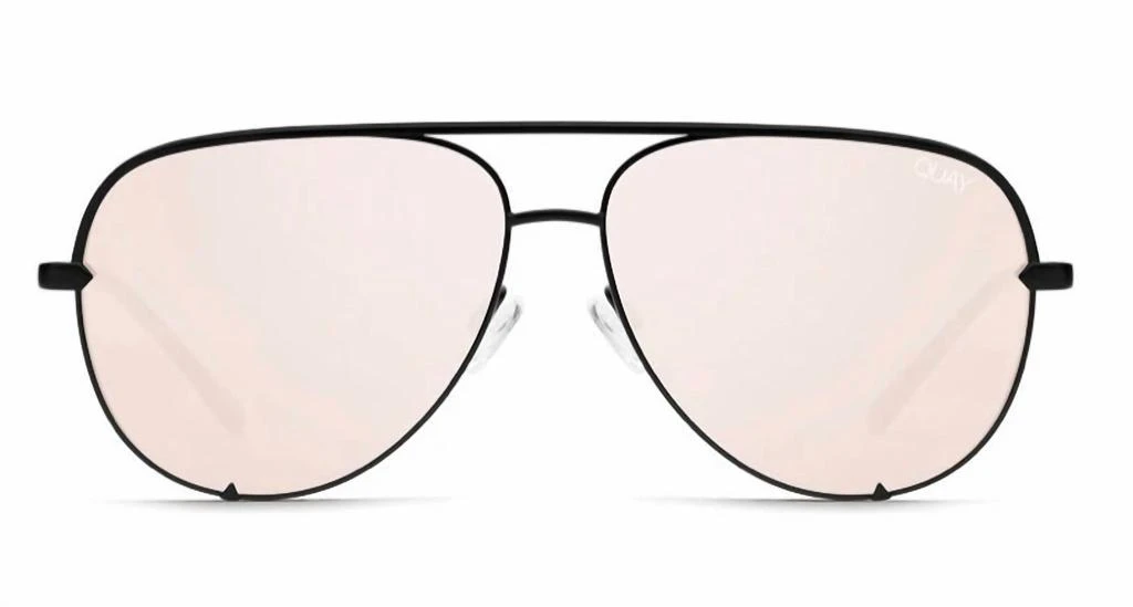 Quay Women High Key Mini Aviator In Black/pink 2