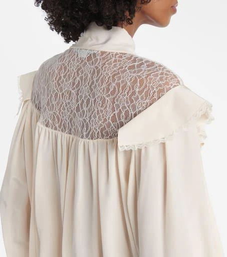 Stella McCartney Bow-detail lace-trimmed silk blouse 6