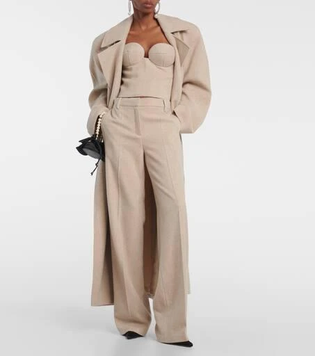 Magda Butrym Mid-rise cashmere wide-leg pants 2
