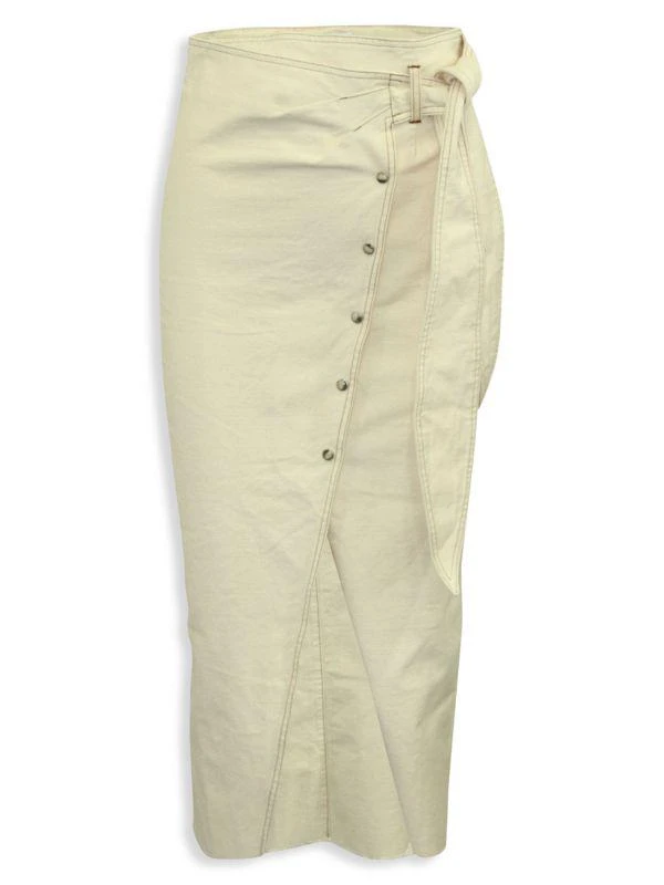 Nanushka Opal Denim Midi Wrap Skirt 1