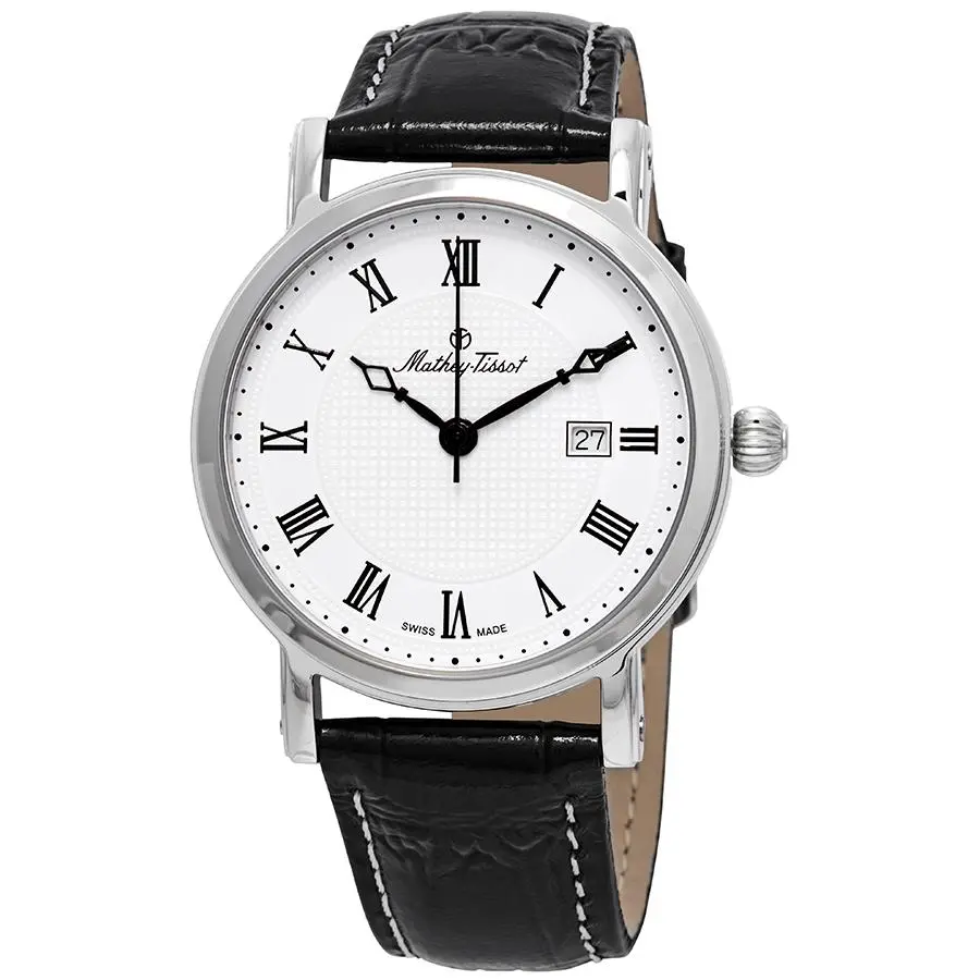 Mathey-Tissot City White Dial Black Leather Men's Watch H611251ABR