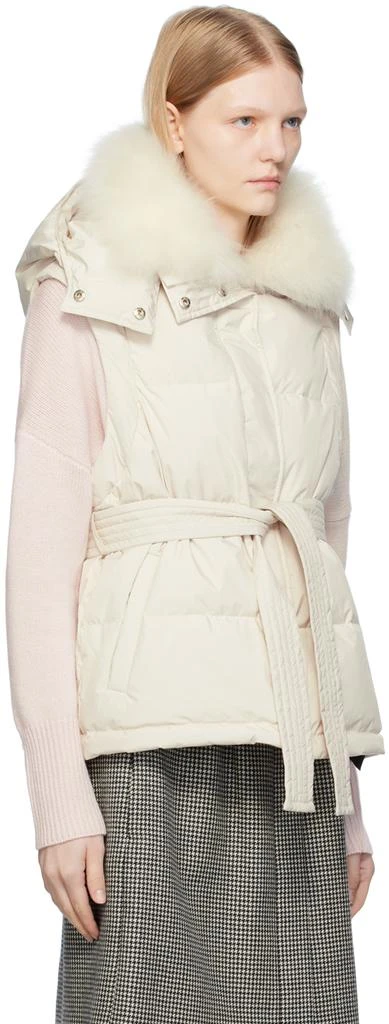 Yves Salomon White Belted Down Jacket 4