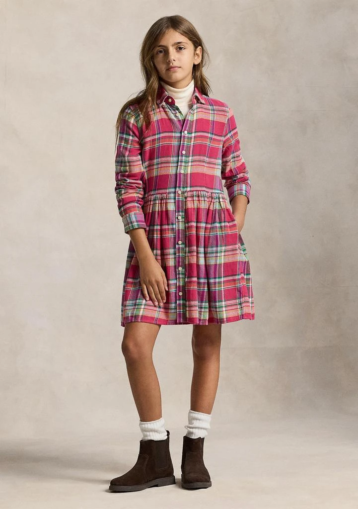 Ralph Lauren Girls 7-16 Plaid Cotton Madras Shirtdress
