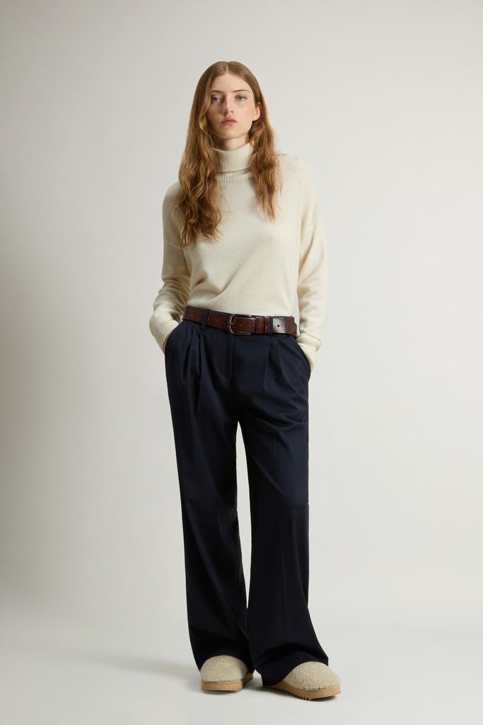 Woolrich Turtleneck Sweater in Virgin Wool and Cashmere Blend - Women - Black