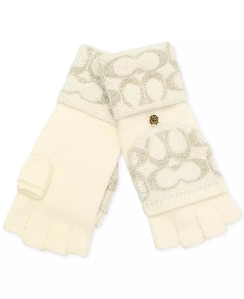 Coach Signature C Metallic Knit Pop Top Gloves