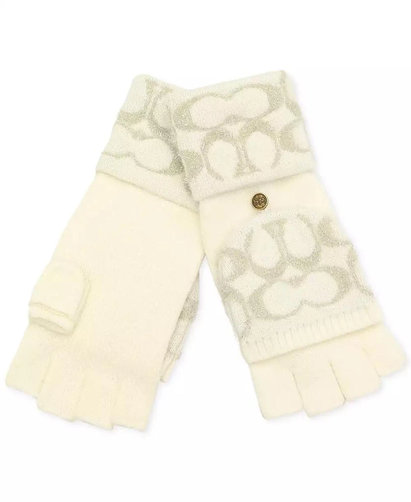 COACH Signature C Metallic Knit Pop Top Gloves 1