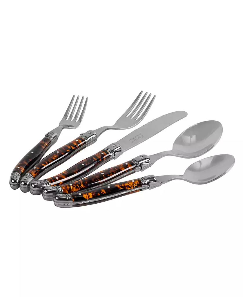 French Home Laguiole Connoisseur 20-Piece 18/10 Flatware Set with Tortoise Handles