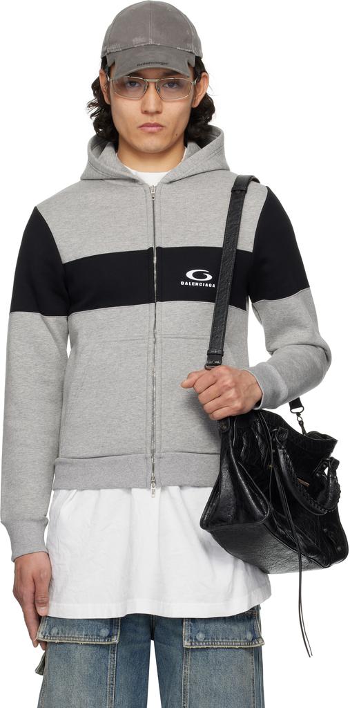 パーカー・フーディ Balenciaga Sage Green Cotton Sweatshirt Balenciaga - Logo-Print Loopback Cotton-Jersey Hoodie