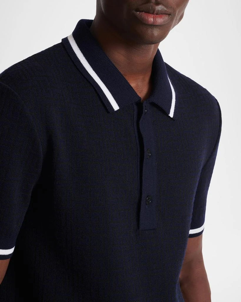 Balmain Men
s Monogram Knit Polo Shirt 6