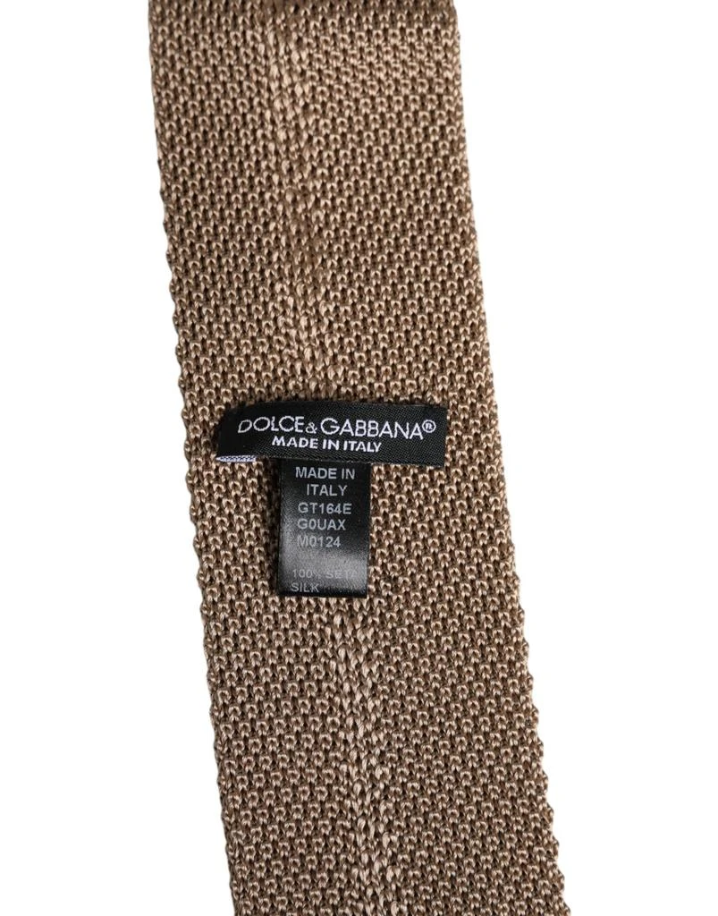 Dolce & Gabbana Dolce & Gabbana Brown Silk Adjustable Necktie Tie 4