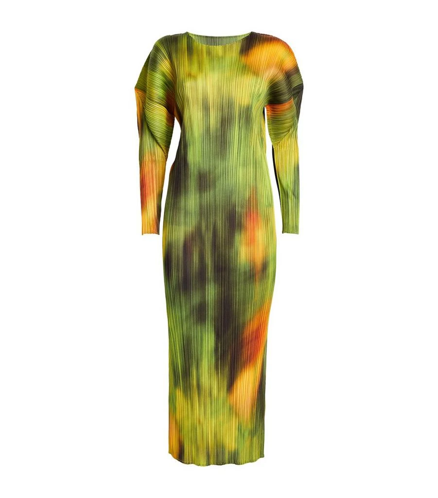 Pleats Please Turnip & Spinach Midi Dress 1