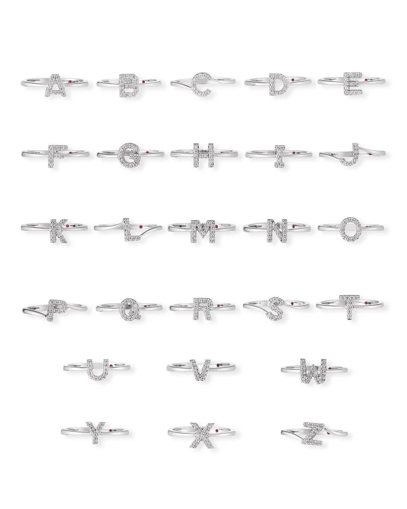 Roberto Coin Diamond Letter Ring in 18K White Gold 3