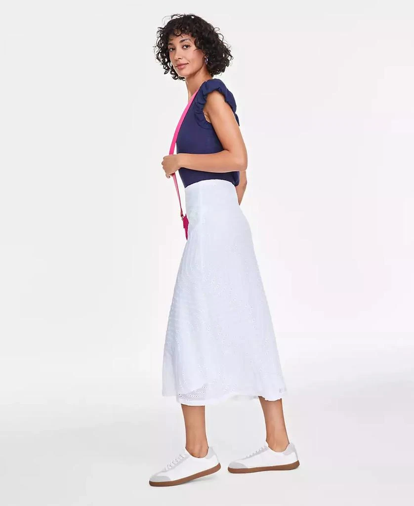 On 34th Women's Embroidered Eyelet Pull-On Midi Skirt, Exclusively at Macy's 2