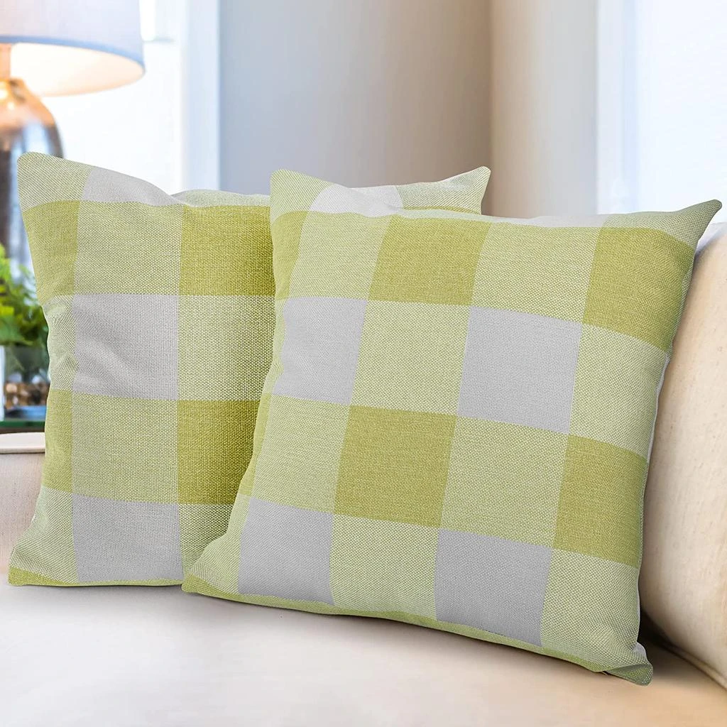 Zulay Kitchen Pack of 2 Buffalo Plaid Throw Pillow Covers 16x16 10