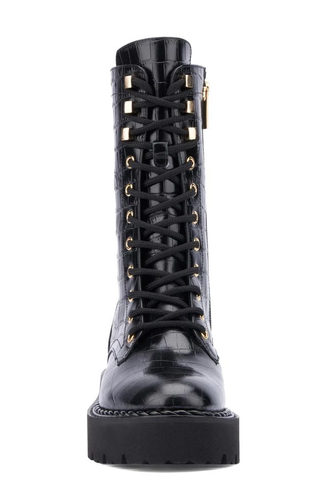 Aquatalia Silvana Croc Embossed Water Repellent Combat Boot 3