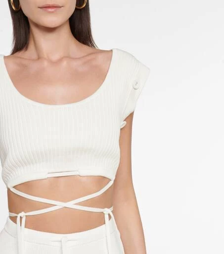Christopher Esber Ribbed-knit crop top 4
