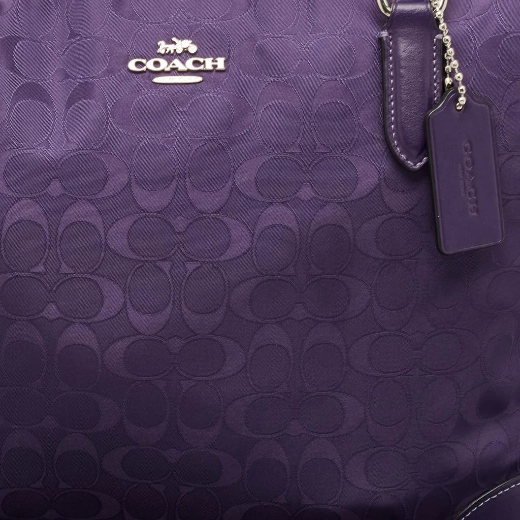 Coach Coach Purple Signature Nylon and Leather Zip Top Tote 5