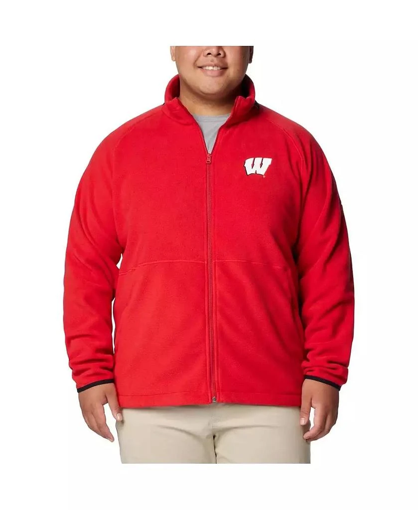 Columbia Men's Red Wisconsin Badgers Flanker IV Fleece Raglan Full-Zip Jacket 1
