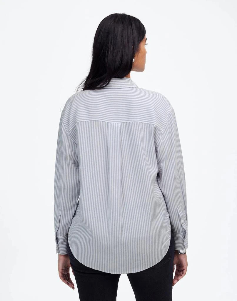 Madewell Drapey Long-Sleeve Popover Shirt in Stripe 4