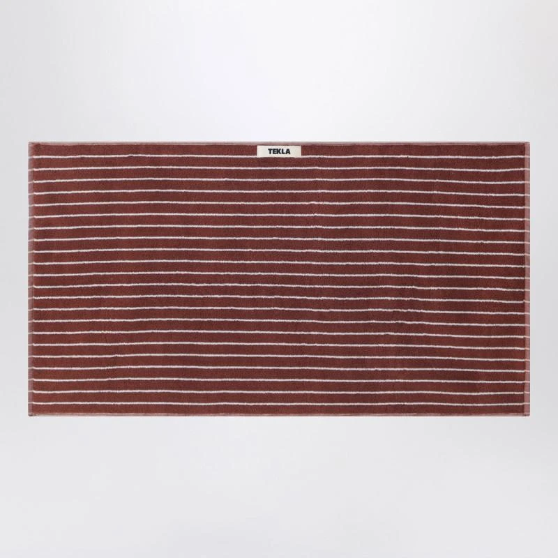 Tekla Striped reddish-brown bath towel 50x90 cm