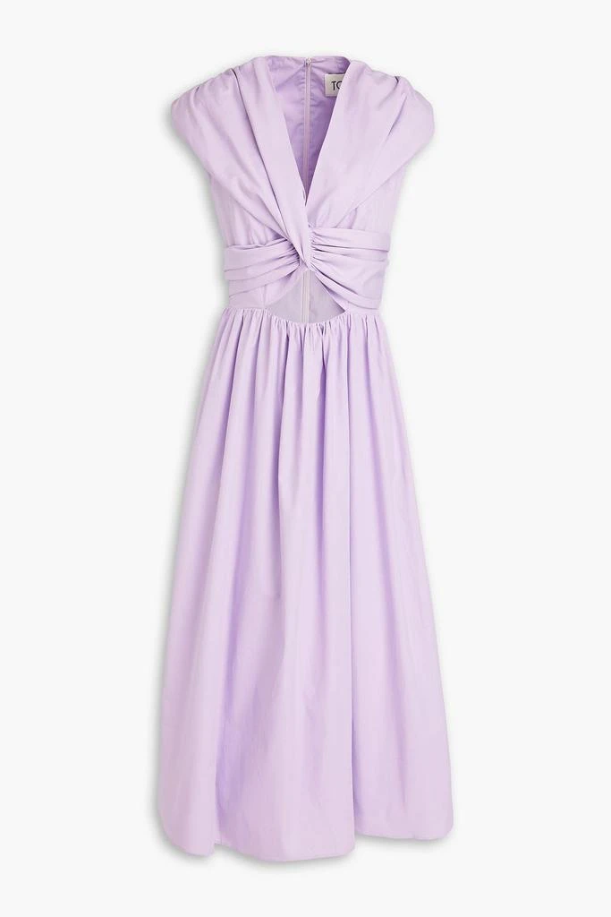 TOVE Carine twist-front cutout cotton-poplin midi dress 1