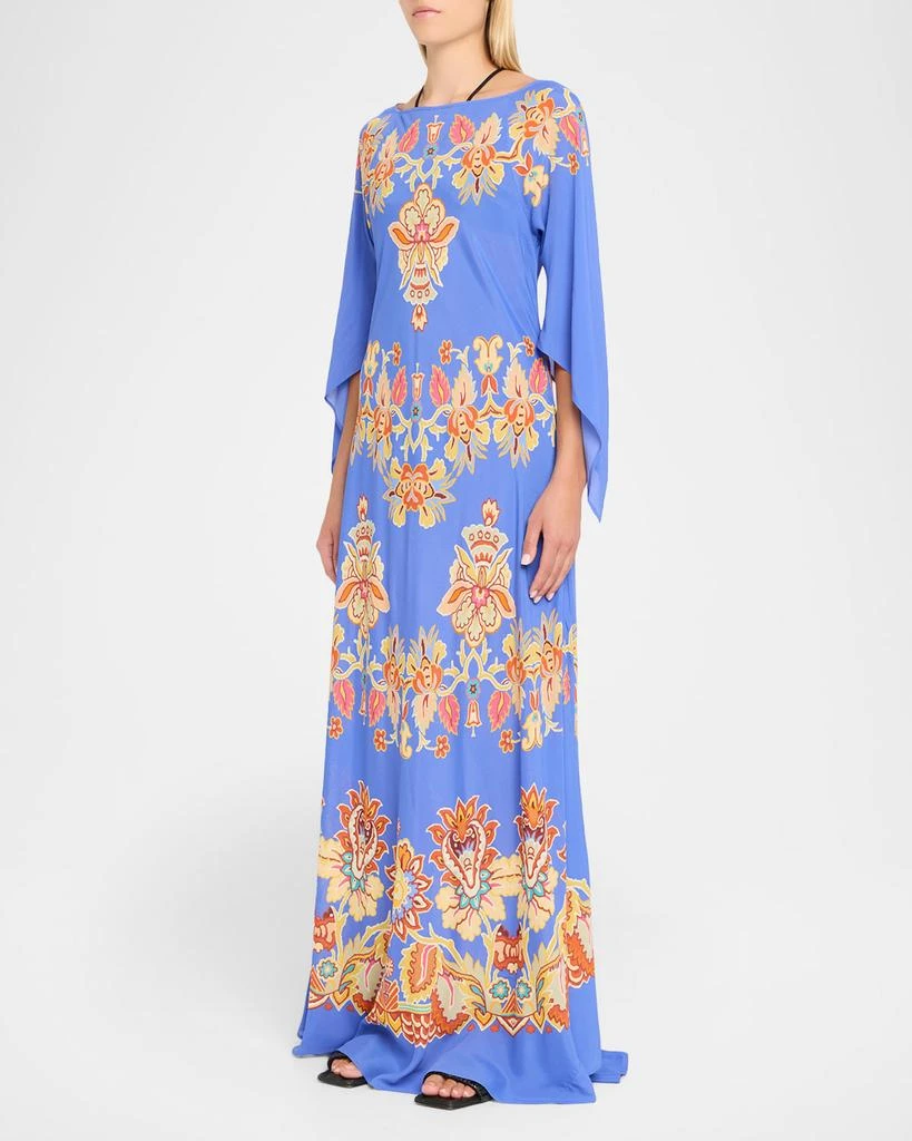 ETRO Floral Printed Boat-Neck Maxi Dress 4
