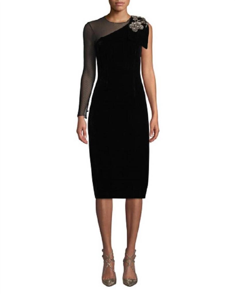 Sachin & Babi Sachin & Babi - Bali One Shoulder Velvet Lace Crystal Dress