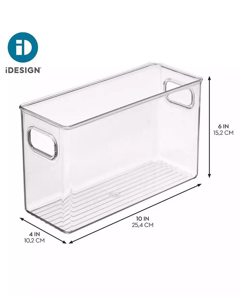 iDesign Set of 4 Pantry Storage Bins with Handles - Clear 7