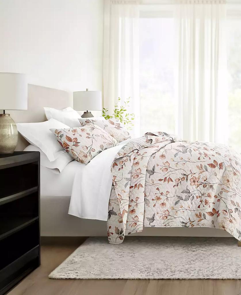 IENJOY HOME Russet Floral Reversible 3-Pc. Quilt Set