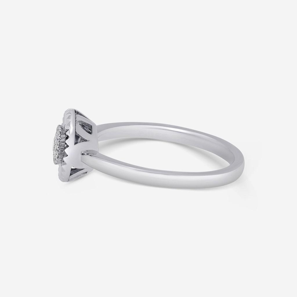 Bliss Bliss By Damiani 18K White Gold, Diamond Flower Band Ring Sz 6.5 20070943