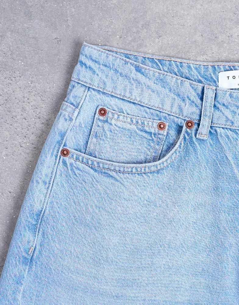Topshop Topshop Column mid rise low slung jean in bleach 5
