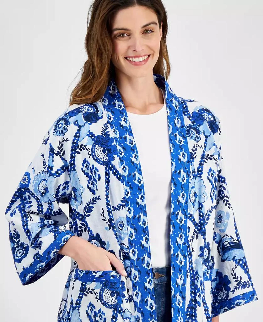 Style & Co Women's Printed Reversible Open-Front Kimono, Created for Macy's 3