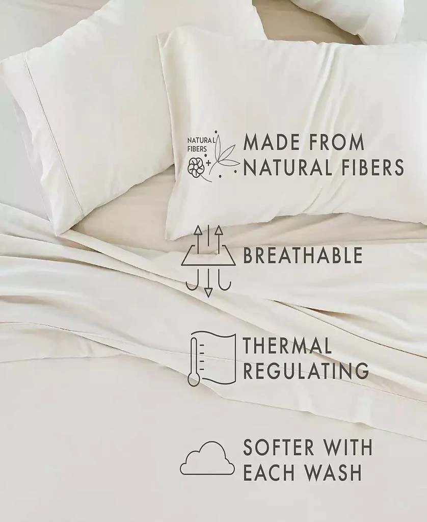 IENJOY HOME 300 Thread Count Linen Rayon From Bamboo Blend Deep Pocket 3-Pc. Sheet Set, Twin 10
