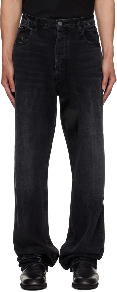 ALEXANDER DIGENOVA Black Straight Leg Duct Tape Jeans - Pants