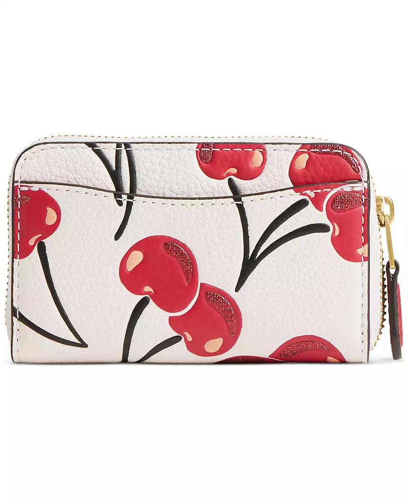 長財布 coach Essential Small Zip Around Card Case With Cherry Print Coach Essential Small Zip-Around Cherry-Print Leather Card